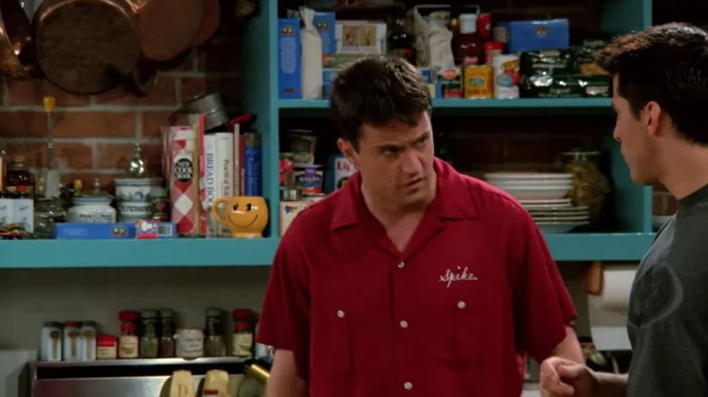 Chandler delivering his iconic funniest joke